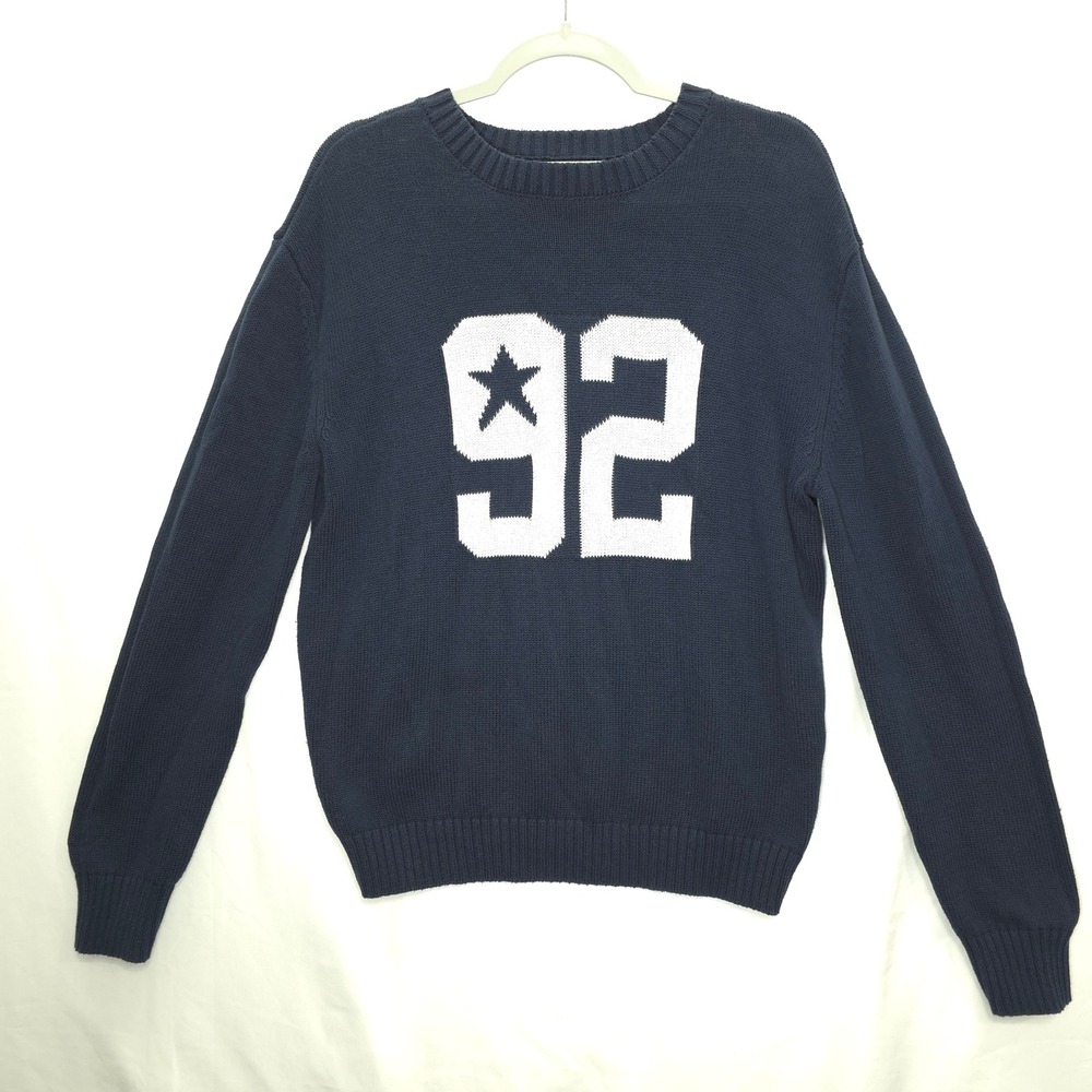 Supre Sweater Varsity 92 Graphic Navy Blue Womens Small Preppy Retro